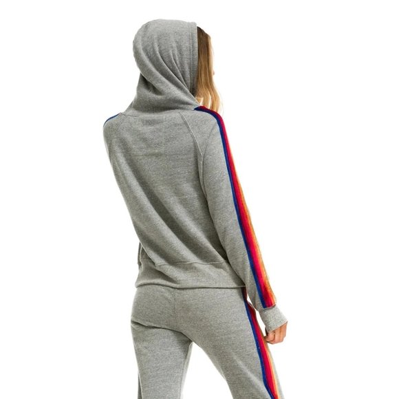 Aviator Nation Velvet Striped Pullover Hoodie - Picture 13 of 16